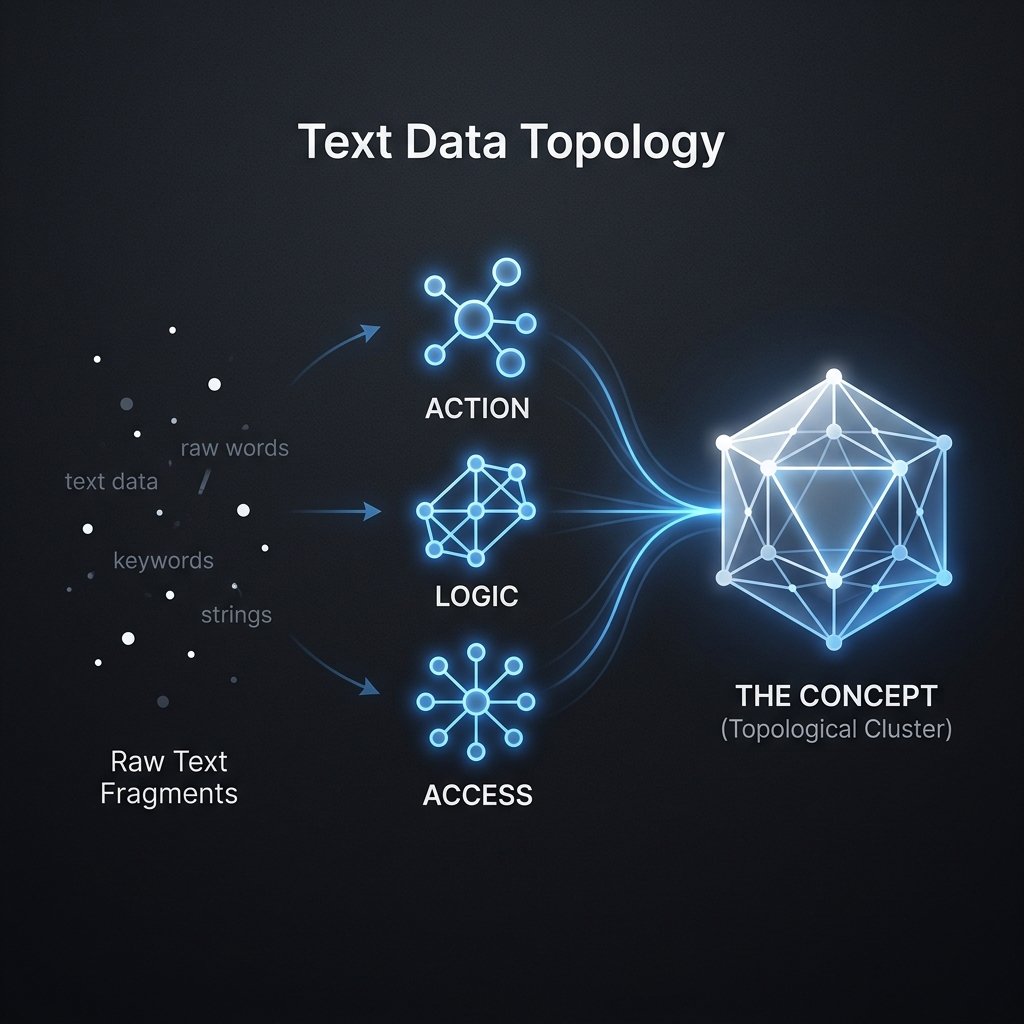 Text Data Topology: Atoms to Concepts