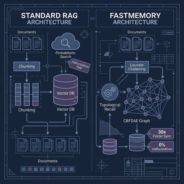 Standard RAG vs. FastMemory Infographic