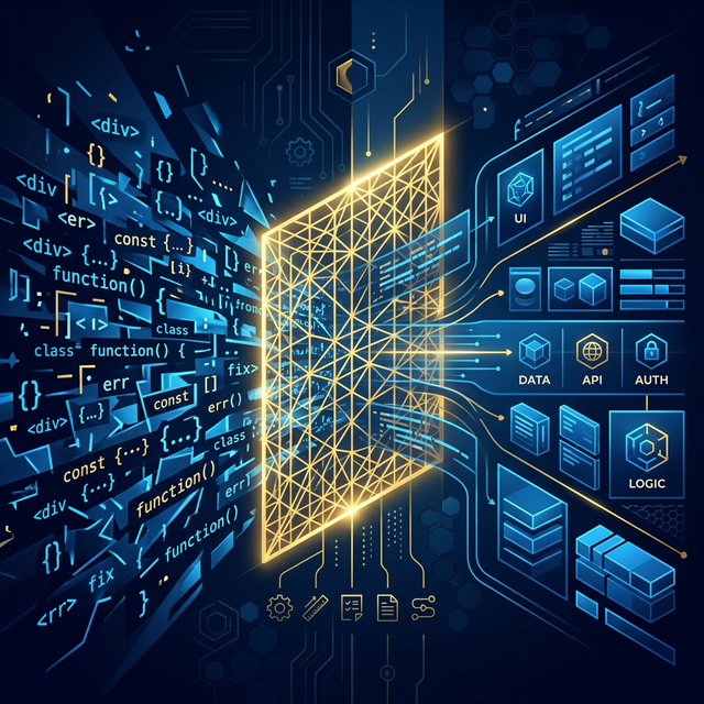 From chaotic code to organized components through the golden architectural mesh